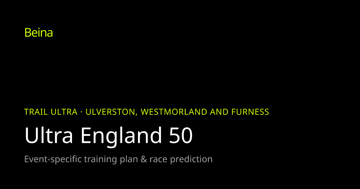 Ultra England 50 training plan & race prediction | Beina
